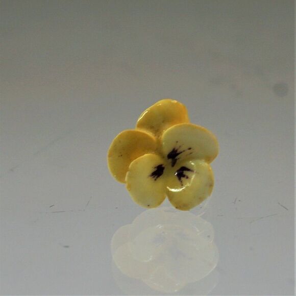 Vintage Coalport Porcelain Pansy Earring One SINGLE Screw Back AS IS For Crafts - Picture 6 of 9